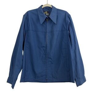 Vintage 80s 90s Derby Of San Francisco Full Zip Thin Jacket Mens Sz L Blue Retro